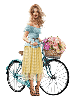 kvinna-cykel-woman - 無料png