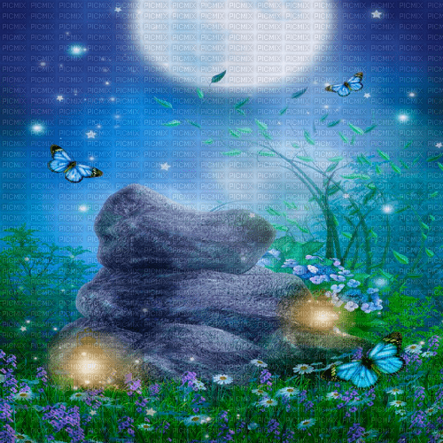 Y.A.M._Fantasy night moon background - Free PNG