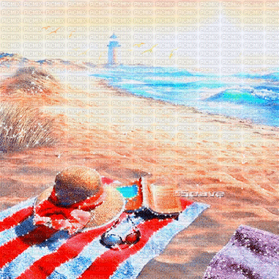 soave background animated beach summer blue orange - GIF เคลื่อนไหวฟรี