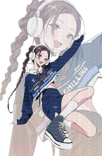 Anime Girl Blue - png ฟรี