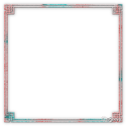 soave frame oriental art deco pink teal - PNG gratuit
