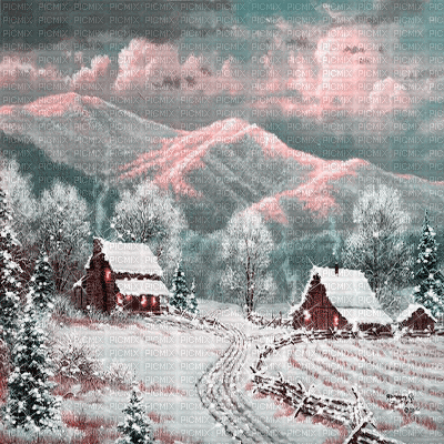 kikkapink background winter painting pastel - GIF animado gratis