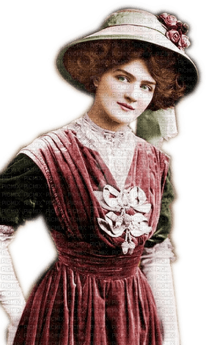 Rena pink Vintage Woman Frau - PNG gratuit