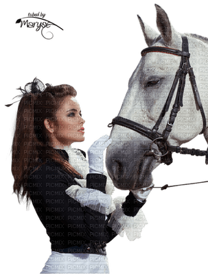 woman and horse - безплатен png