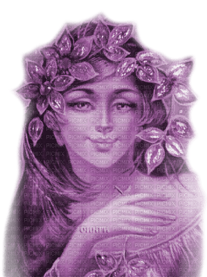 Y.A.M._Autumn Fantasy women purple - PNG gratuit