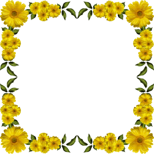 Yellow Flower Frame - 無料png