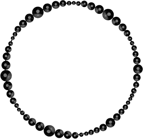 Pearls.Circle.Frame.Black - nemokama png