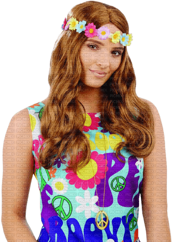 Kaz_Creations Woman-Femme-Hippy-Costume - Free PNG