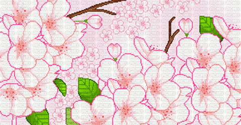 pixel cherry blossom - GIF animé gratuit