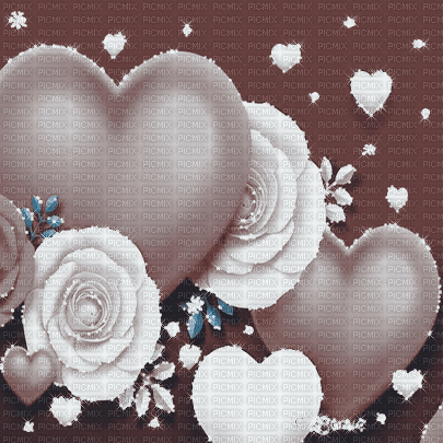 soave background animated valentine heart flowers - Darmowy animowany GIF