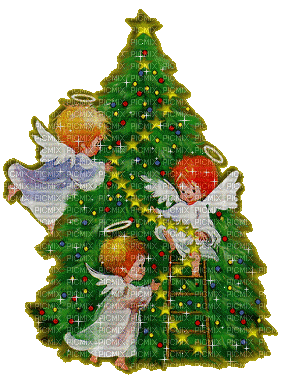 MMarcia gif árvore natal noel angel anjo - Gratis animerad GIF
