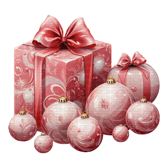 christmas gift pink ornaments - gratis png