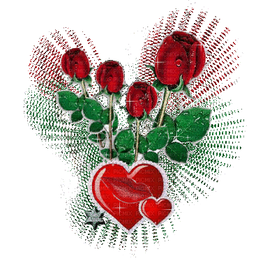 розы-сердечки - 免费动画 GIF