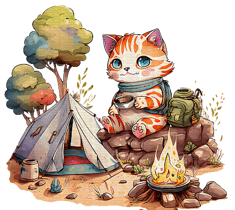Camping - Cat - 免费PNG