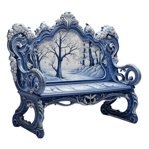 winter bench blue deco rox - δωρεάν png