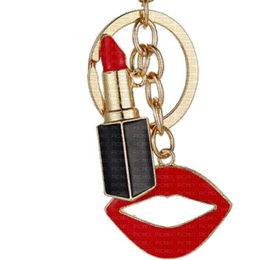 Lipstic Lips Red Gold Black Deco - Bogusia - Free animated GIF