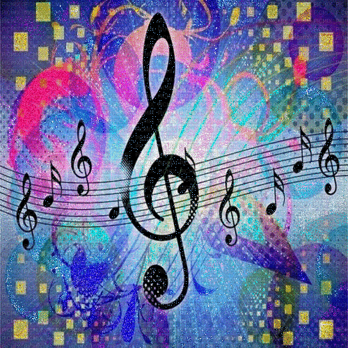 Musical Glitter Background, musical , glitter , background , gif , notes ,  black , blue , purple , pink - Free animated GIF - PicMix