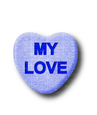 My Love.Candy.Heart.Blue - PNG gratuit