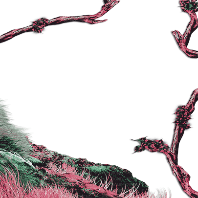 soave frame deco jungle tree branch grass pink - безплатен png