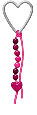 Kaz_Creations Deco Heart Love Beads Hanging Dangly Things Colours - Free PNG