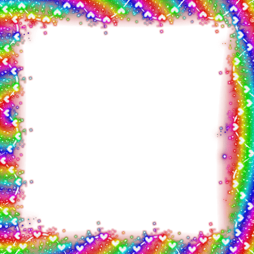 Hearts.Sparkles.Frame.Rainbow - δωρεάν png