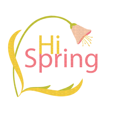 text spring flower tube deco - darmowe png