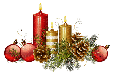 Kaz_Creations Christmas Candles Decorations Baubles Balls - Free PNG