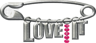 Kaz_Creations Text Love It Pin Animated Dangly Things - Gratis animeret GIF