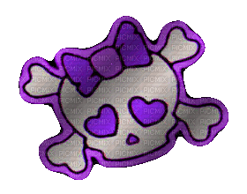 purple skull gif (created with gimp) - GIF animé gratuit