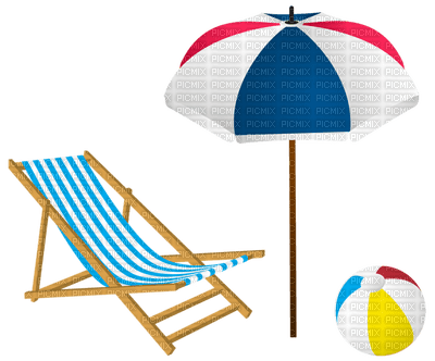 deck chair stuhl chaise ball furniture sea beach plage tube parasol umbrella bouclier   strand summer ete deco - PNG gratuit