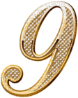 Kaz_Creations Numbers Gold Deco 9 - Free PNG