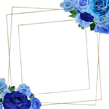 cadre roses bleues - бесплатно png
