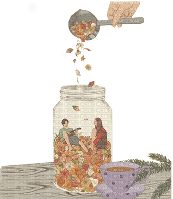 couple ,coffee,vase,flower - darmowe png