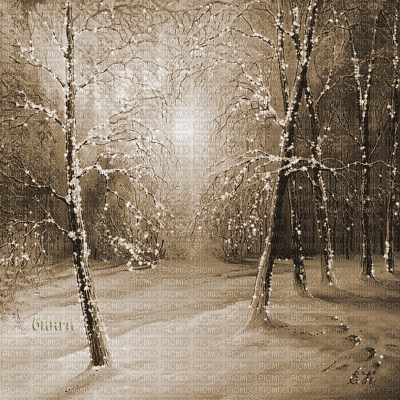 Y.A.M._Winter background Sepia - GIF animé gratuit