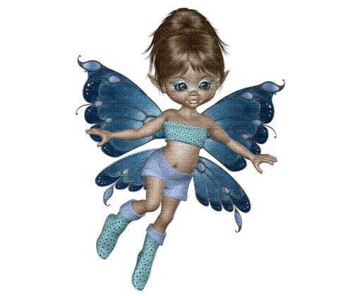 Poupée Cookie Doll Bleu papillon :) - gratis png