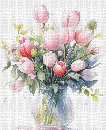tulips in pastel - zdarma png