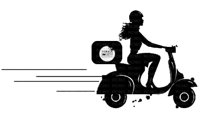 woman with motor scooter bp - GIF animé gratuit