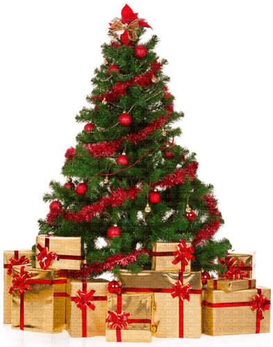 Christmas tree and presents sunshine3 - PNG gratuit