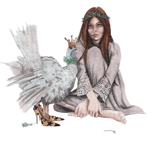 kikkapink woman fantasy bird - png gratis