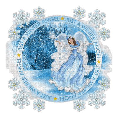 angel text gif winter hiver paysage landscape forest snow neige fond background - Δωρεάν κινούμενο GIF