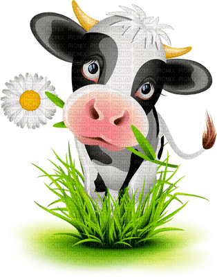 Y.A.M._Summer little animals cow - PNG gratuit
