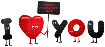 Kaz_Creations Valentine Deco Banner Text I Love You - PNG gratuit