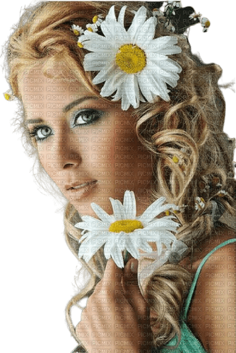 woman summer flower - zadarmo png
