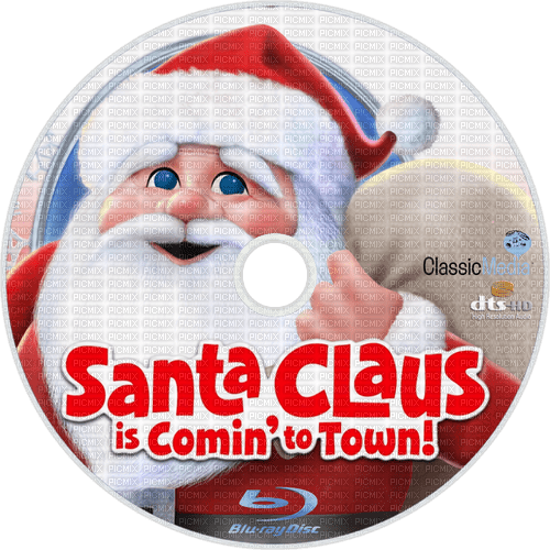 Santa Claus is Comin' to Town Bluray Disc - gratis png