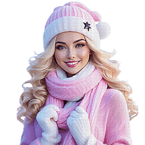 winter woman pink milla1959 - GIF animé gratuit