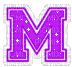 Kaz_Creations Animated Alphabet Purple M - Gratis animeret GIF