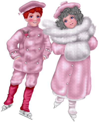 Pink Children Ice Skating - δωρεάν png