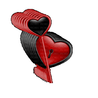 Coeur Rouge Noir Clée:) - GIF animé gratuit