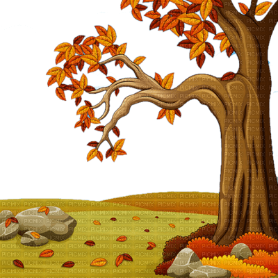 autumn landscape tree cartoon - ilmainen png