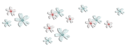 SOAVE DECO FLOWERS SCRAP WHITE Pink teal - 無料png